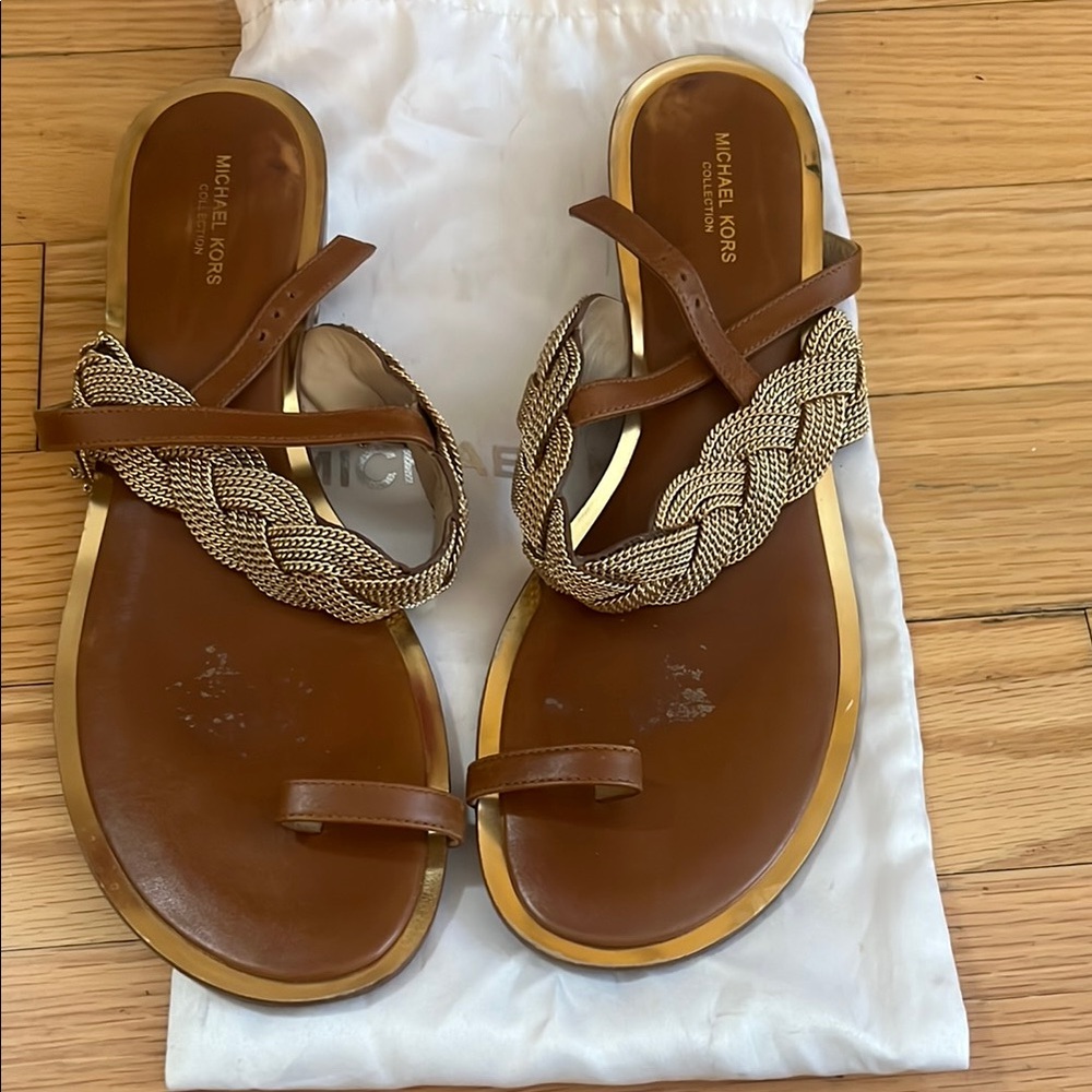 Michael Kors Brown Braided Sandals